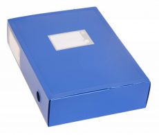 Короб архивный Бюрократ BA100/08blue корешок 100мм пластик 0.8мм вырубная застежка синий