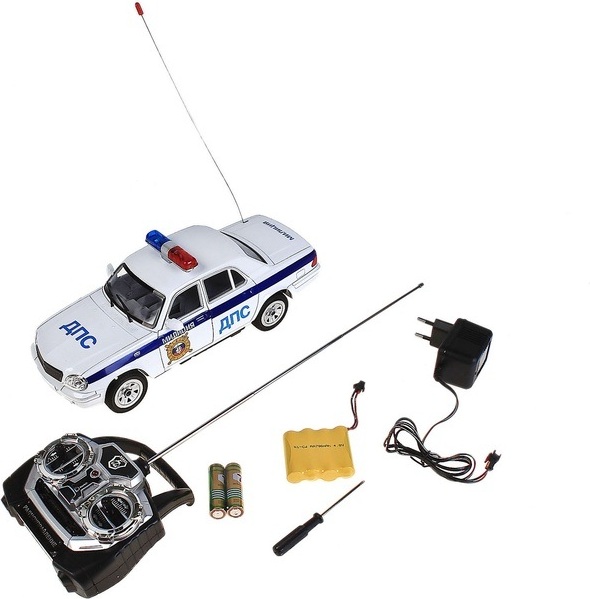 Машинка на радиоуправлении 1TOY Т51934 Газ Волга 3110 ДПС